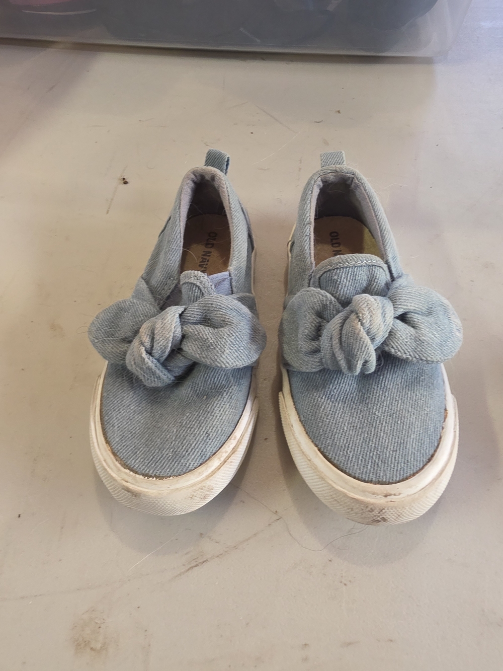 Old Navy Light Blue Denim Knot Slip-On Sneakers for Kids
